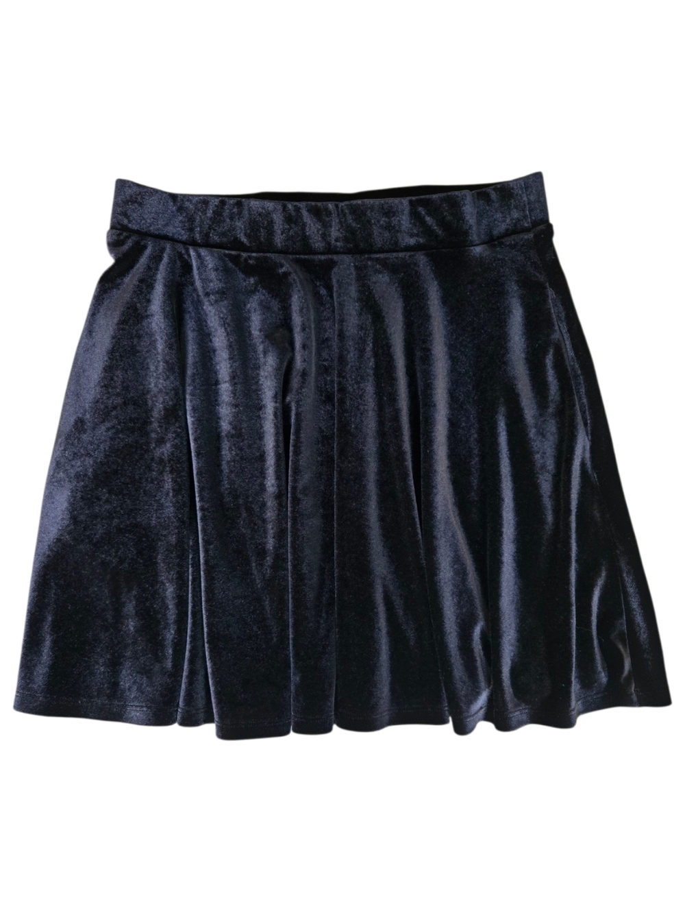 Hot Topic Black Velvet Skater Skirt SZ S